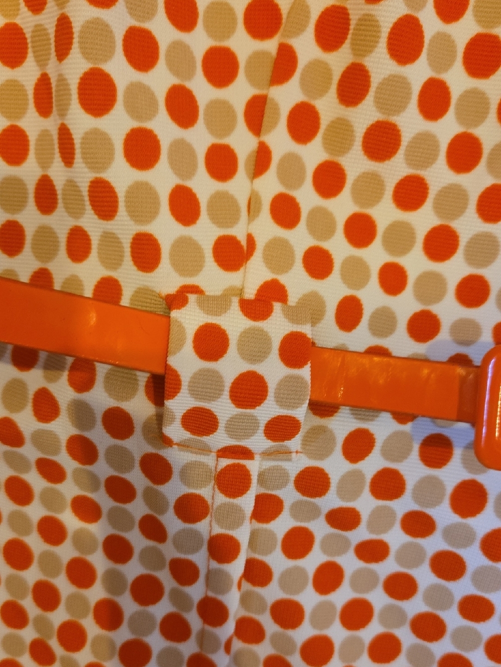 ILe New York Orange/Tan Geometric Design Print Belted Dress - Picture 3 of 10
